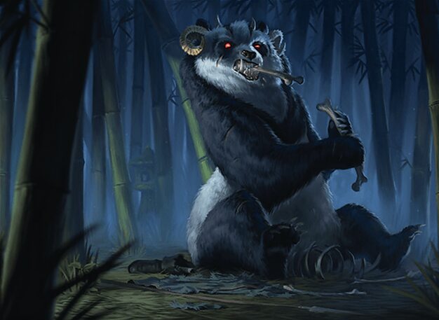 mtg panda cards Fiendish Print put a +1/+1 counter on this creature Watercolor Panda Wishing Bottle Card