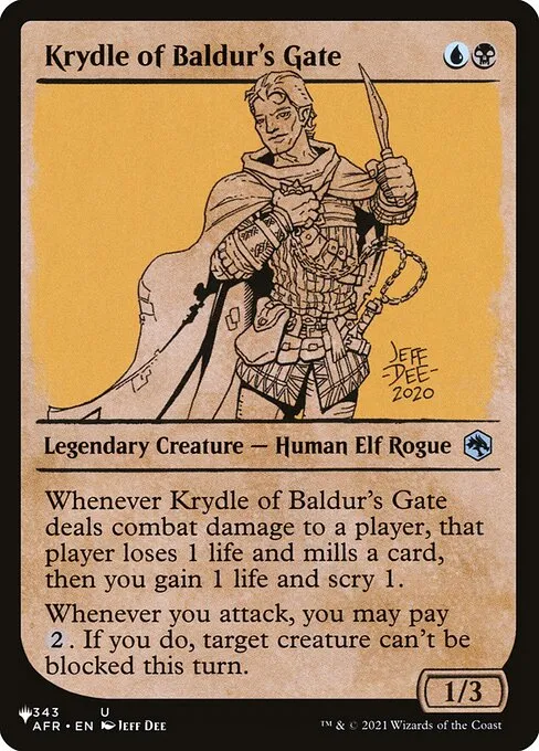 Krydle Krydle of Baldur's Gate - Commander (Krydle of Baldur's Gate) | Moxfield
