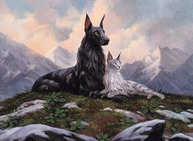 rin and seri card sleeves MTG Commander Deck EDH Deck Seri, Inseparable 100 Magic Cards Custom Deck Cats Dogs Kindred Changelings Custom sleeves for Magic the