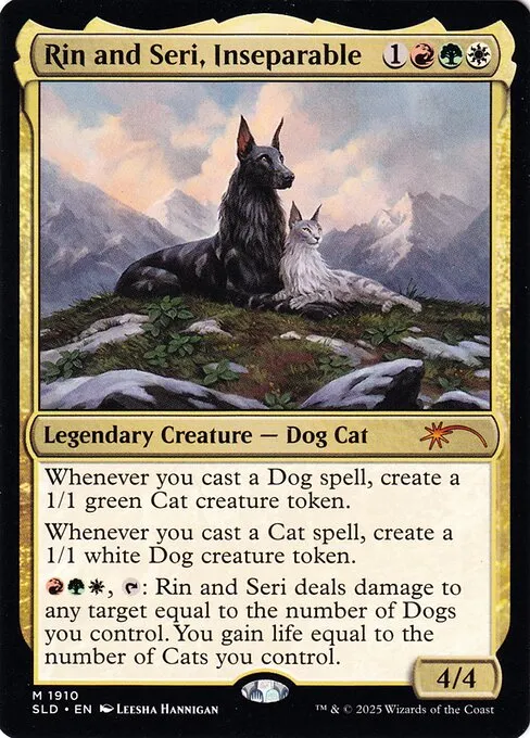 mtg commander dog deck Secret Lair Raining Cats and Dogs Limited Edition New Sealed which can be sacrificed to draw cards Custom Commander Deck ~ Fangs