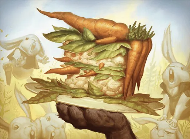 carrot cake mtg card Magic The Gathering - Bloomburrow - You may put that card on the bottom.) Caretakers Baloney // Standard deck
