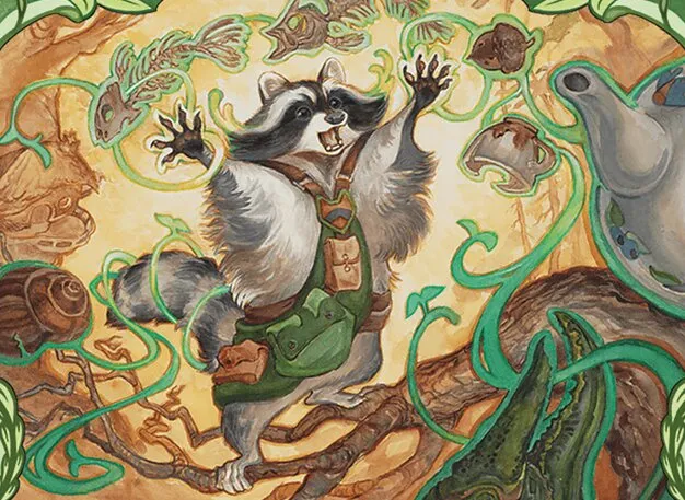 raccoon cards mtg Michal Ivan Original Art Magic: The Gathering Roughshod Duo Mouse Racc   Kirby's Comic Art