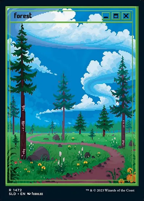 Secret Lair: Pixel Lands 02.JPG // Secret Lair deck list mtg