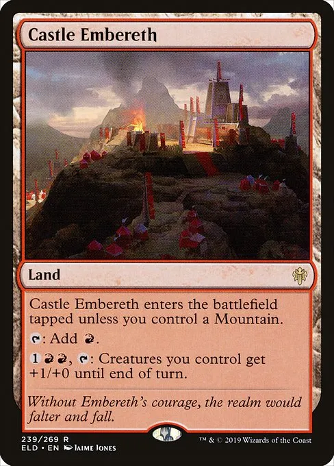Castle Embereth 1x FOIL ELD MTG Throne of Eldraine Rare MINT red Castle Embereth 1x FOIL ELD MTG Throne of Eldraine Rare MINT red