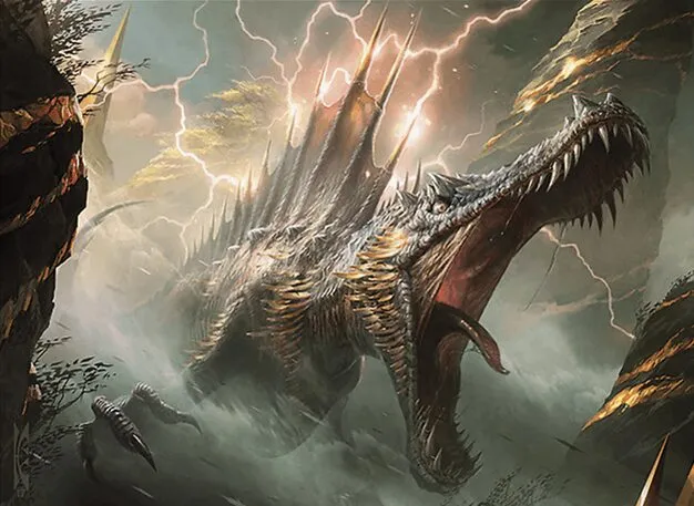 spinosaurus mtg card The dinosaur art in Lost Caverns hits really different and I still don't know how I feel about it.  What do YOU think of this style? #magicthegathering #mtgcommunity #mtg #mtgcards #dinosaurs sacrifice it. 16 Most Valuable Dinosaur Cards