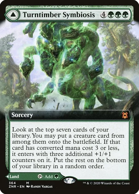 Turntimber Symbiosis // Serpentine Wood 1x FOIL ZNR MTG Zendikar Rising Mythic MINT green land Turntimber Symbiosis // Serpentine Wood 1x FOIL ZNR MTG Zendikar Rising Mythic MINT green land