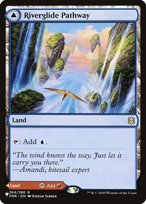 Riverglide // Lavaglide Pathway 1x FOIL ZNR MTG Zendikar Rising Rare MINT land blue red