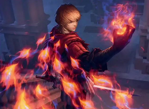 joshua mtg card Joshua, Phoenix's Dominant // Phoenix, Warden of Fire [542] [Borderless]  [Character] [FINAL FANTASY] [Surge Foil] – Face to Face Games