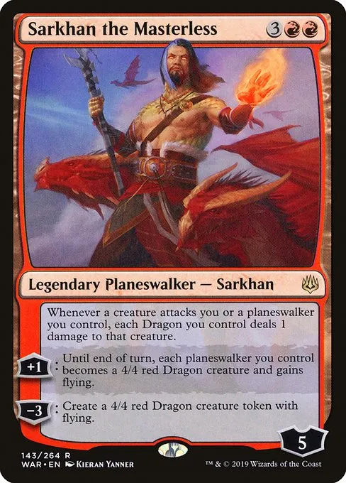 Sarkhan the Masterless 1x FOIL WAR MTG War of the Spark Rare MINT red Sarkhan the Masterless 1x FOIL WAR MTG War of the Spark Rare MINT red