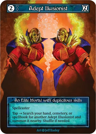 Adept Illusionist — An Elite Mortal with duplicitous skills — illustrated by Jeff Easley