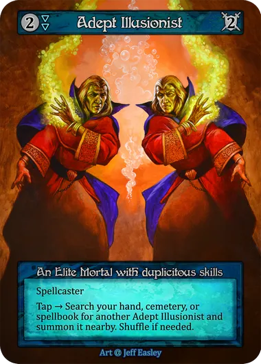 Adept Illusionist — An Elite Mortal with duplicitous skills — illustrated by Jeff Easley