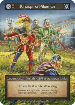 Albespine Pikemen — illustrated by Andrea Modesti