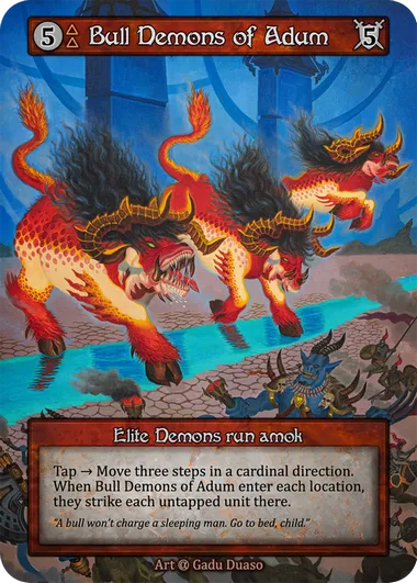 Bull Demons of Adum — Elite Demons run amok — illustrated by Gadu Duaso