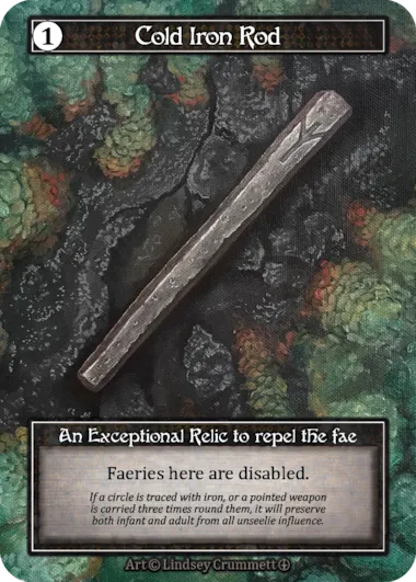Cold Iron Rod — An Exceptional Relic to repel the fae — illustrated by Lindsey Crummett