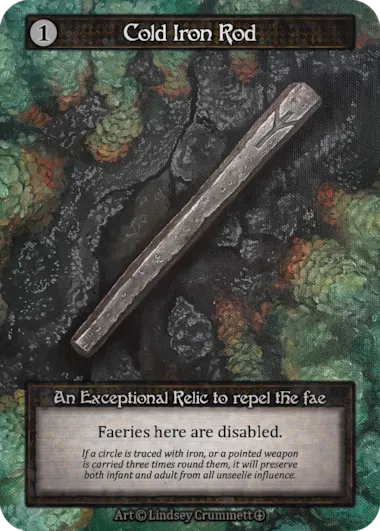 Cold Iron Rod — An Exceptional Relic to repel the fae — illustrated by Lindsey Crummett