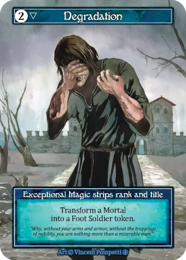 Degradation — Exceptional Magic strips rank and title — illustrated by Vincent Pompetti