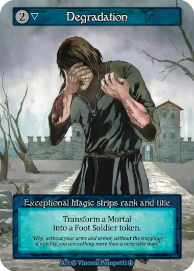 Degradation — Exceptional Magic strips rank and title — illustrated by Vincent Pompetti