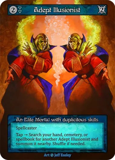 Adept Illusionist — An Elite Mortal with duplicitous skills — illustrated by Jeff Easley
