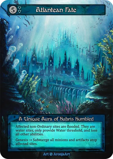 Atlantean Fate — A Unique Aura of hubris humbled — illustrated by AronjaArt