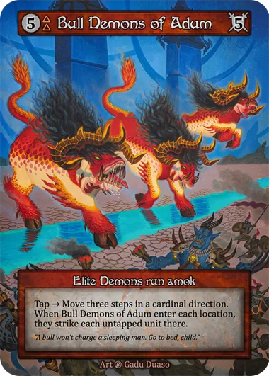 Bull Demons of Adum — Elite Demons run amok — illustrated by Gadu Duaso