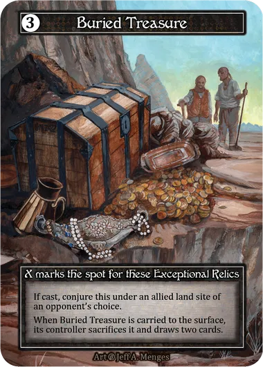 Buried Treasure — X marks the spot for these Exceptional Relics — illustrated by Jeff A. Menges