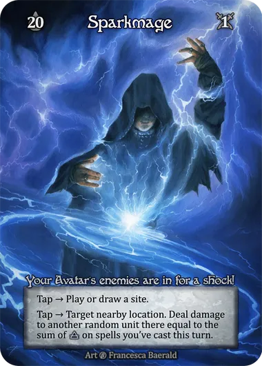 Sparkmage — Your Avatar's enemies are in for a shock! — illustrated by Francesca Baerald