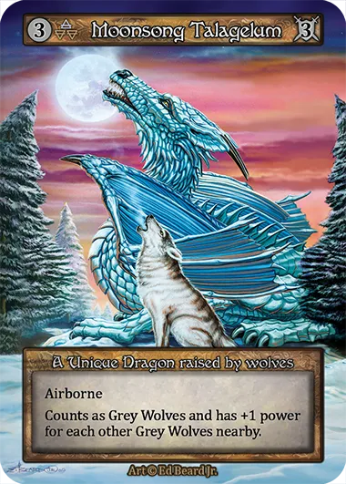 Moonsong Talagelum — A Unique Dragon raised by wolves — illustrated by Ed Beard Jr.