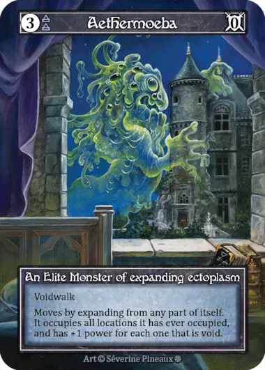 Aethermoeba — An Elite Monster of expanding ectoplasm — illustrated by Séverine Pineaux