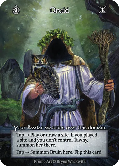 Druid — Your Avatar watches over this domain — illustrated by Bryon Wackwitz
