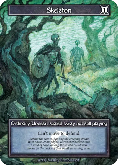 Skeleton — Ordinary Undead, sealed away but still playing — illustrated by Vasiliy Ermolaev